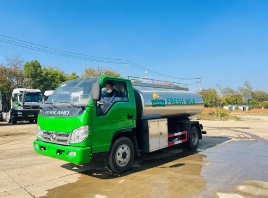 6000 litros de caminhão de leite 2 compartimentos do tanque com sistema de autolimpeza CIP